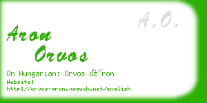 aron orvos business card